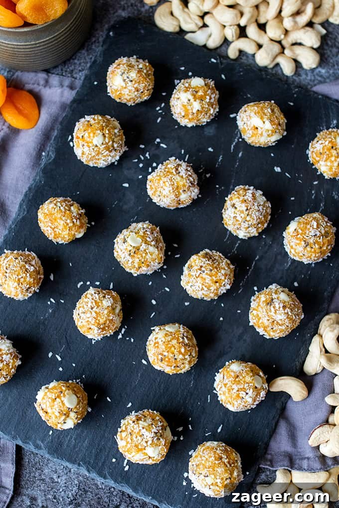 Apricot Cashew White Chocolate Energy Bites for Quick Snacks 3 Cashew Apricot White Chocolate Energy Balls - A healthier way to combat that afternoon energy dip!