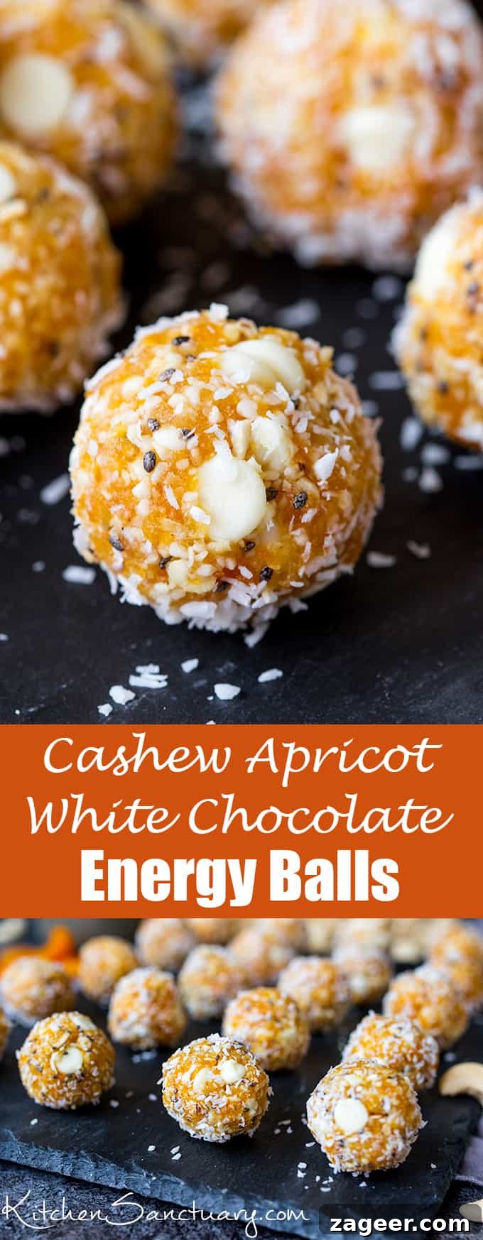 Apricot Cashew White Chocolate Energy Bites for Quick Snacks 7 Cashew Apricot White Chocolate Energy Balls - A healthier way to combat that afternoon energy dip!