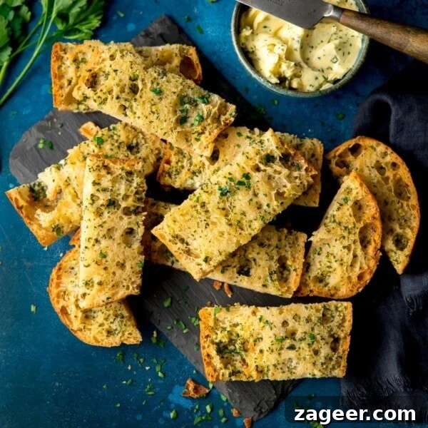 Spicy Gochujang Cream Pasta Recipe You’ll Love 11 Sliced garlic bread with a bowl of garlic butter.