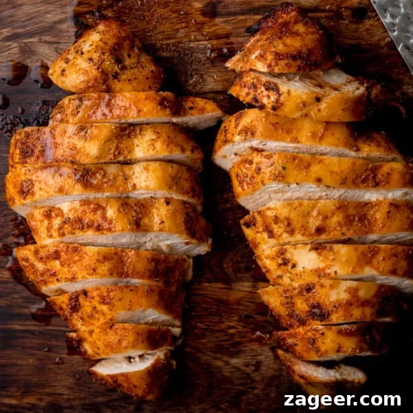 Spicy Gochujang Cream Pasta Recipe You’ll Love 6 A square, overhead image of Air Fryer Chicken Breast.