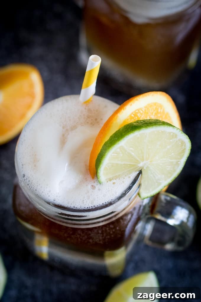 Frozen Spiced Rum Float Recipe for Summer Cocktails 4 Spiced Rum Float with Lemon Sorbet - a wickedly good drink for the weekend!