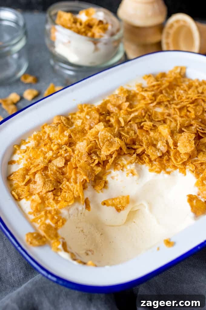 Cereal Milk Ice Cream Recipe (No-Churn) 2 An easy make-at-home ice cream with all the flavour of cereal milk! (Crunchy Nut Cornflake flavour) No ice-cream maker required!