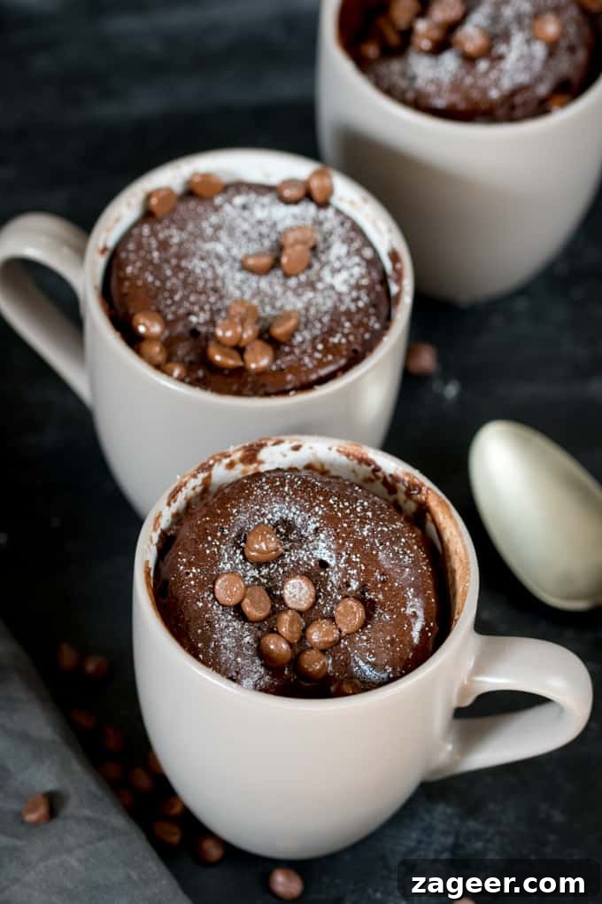 Quick Chocolate Caramel Mug Cake Recipe for One 4 3 mugs of Chocolate Caramel Mug Cake