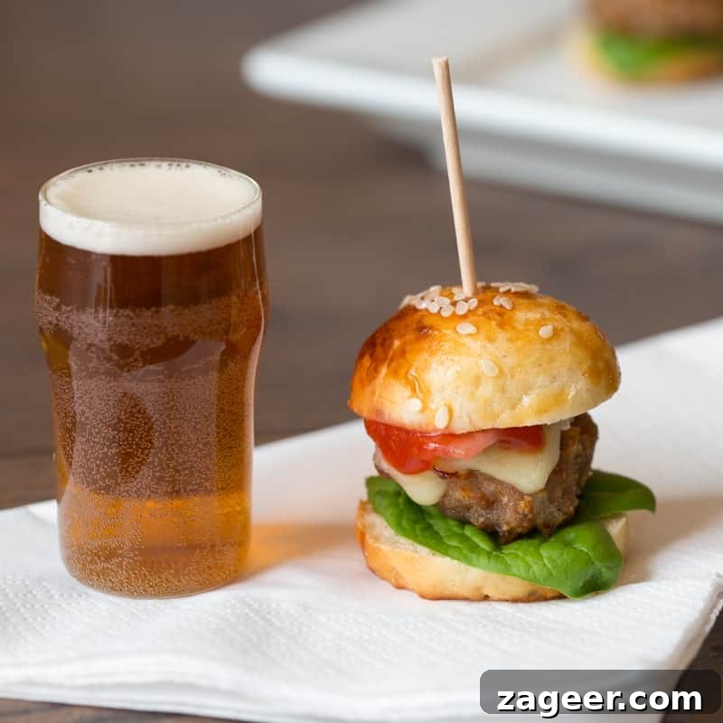 Mini Burger Sliders: Perfect Party Bite-Sized Cheeseburgers 2 Bite size Burgers