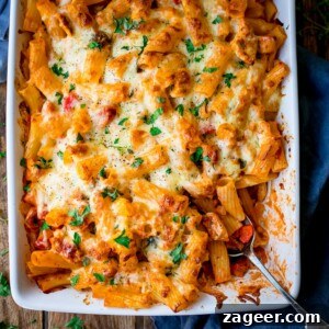 Cheesy Pasta Bake With Chicken And Bacon - a family favourite (and it makes great leftovers too!).
