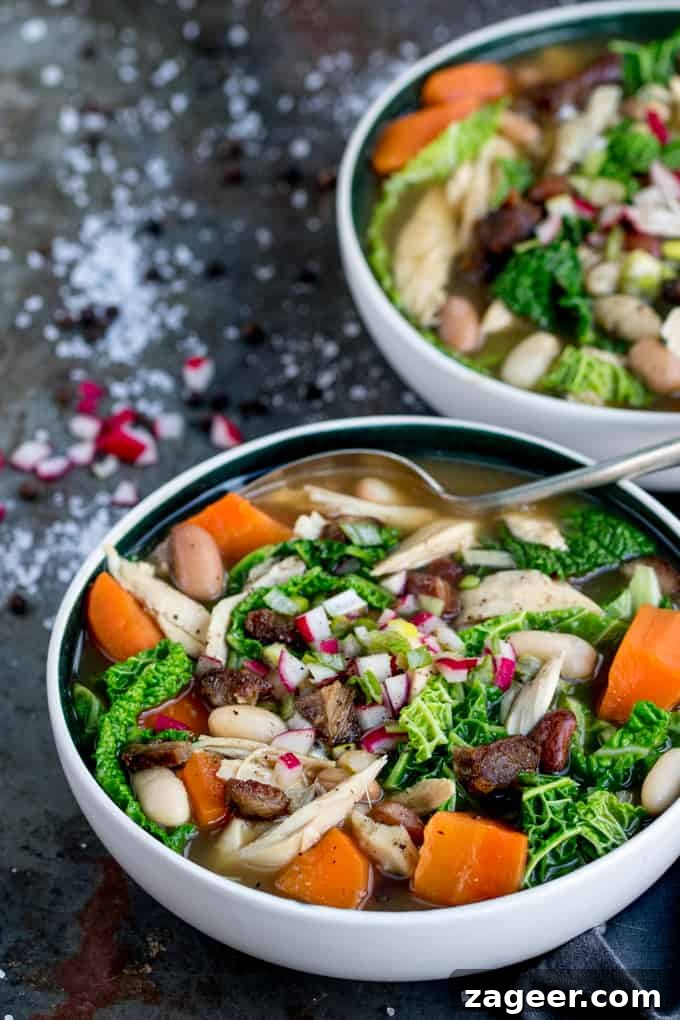 Hearty Three-Bone Soup with Vegetables and Beans 3 This Three Bone Soup With Veggies and Beans is a great way to make the most of your leftovers! Filling, tasty and easily made gluten free too!