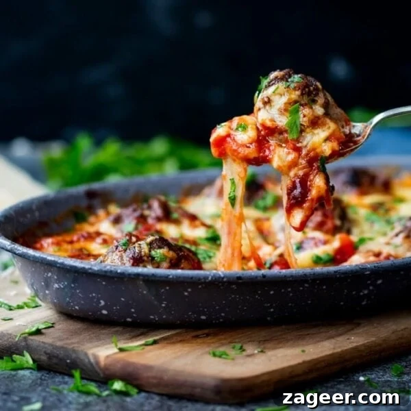 One-Pot Turkey Meatballs with Zucchini Noodles (Courgetti) 9 These One-Pot Cheesy Baked Meatballs are perfect when you're cooking for a crowd!