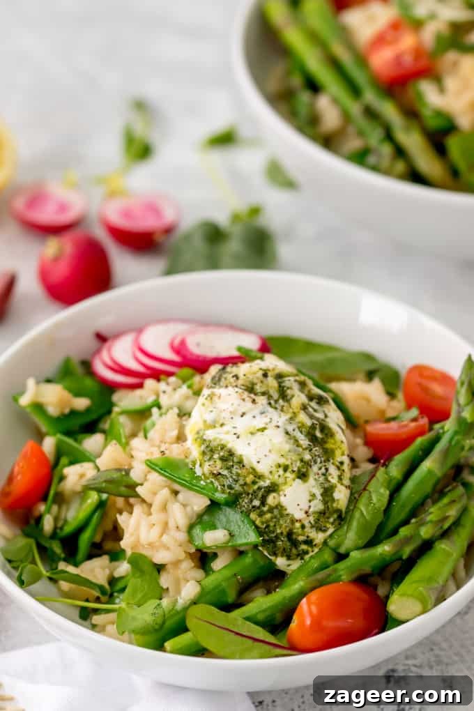 Creamy Pesto Spring Vegetable Risotto 3 This Spring Vegetable Risotto with Creamy Pesto is creamy, cheesy and totally moreish! A fab gluten free and vegetarian dinner!