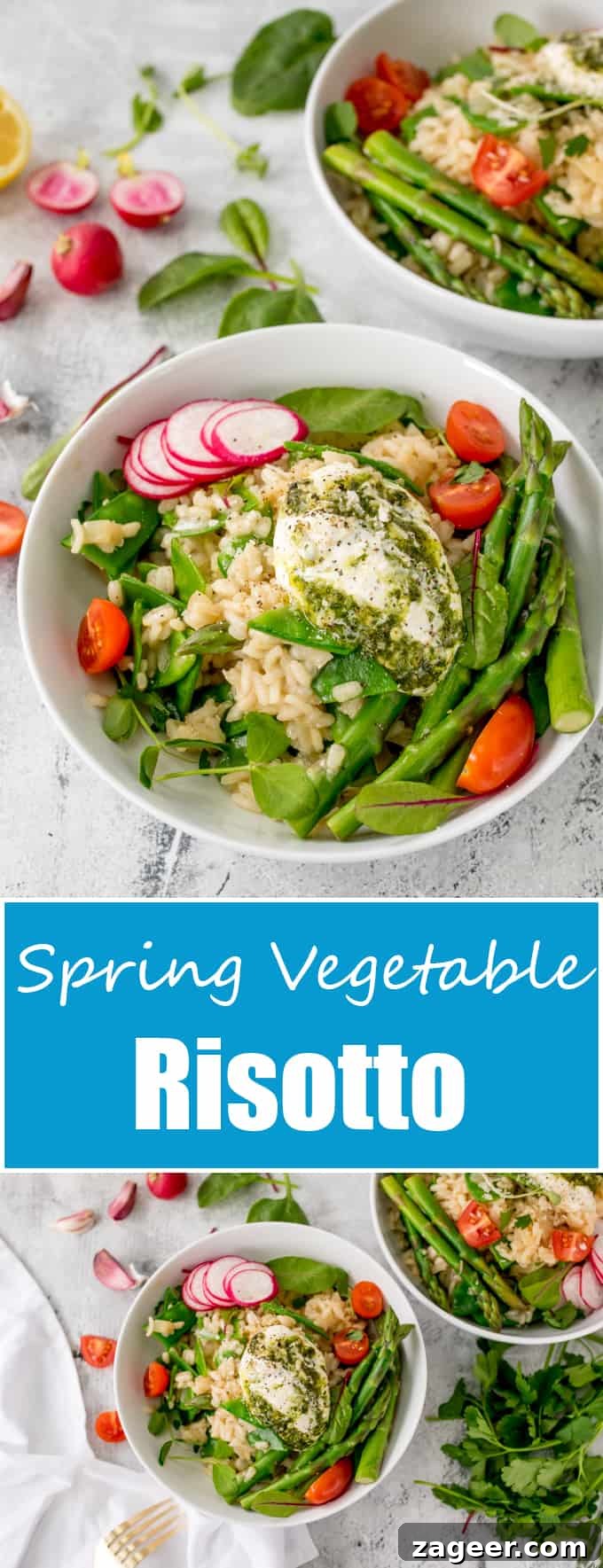 Creamy Pesto Spring Vegetable Risotto 6 This Spring Vegetable Risotto with Creamy Pesto is creamy, cheesy and totally moreish! A fab gluten free and vegetarian dinner!