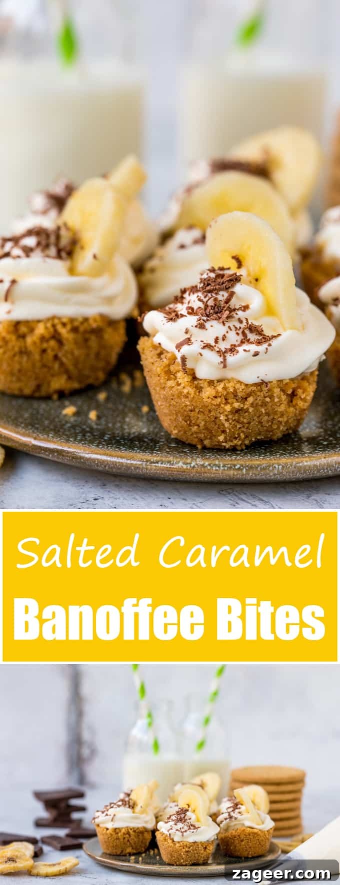 These little Salted Caramel Banoffee Bites are totally moreish! Serve as an appetiser, dessert or a bite-size treat for the kids! Easily made gluten free.