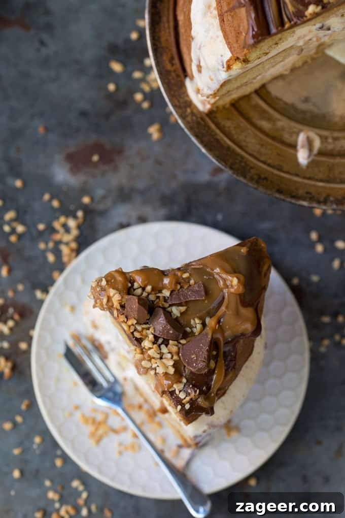 Salted Caramel Chocolate Peanut Butter Ice Cream Cake 5 Chocolate Peanut Butter Ice Cream Cake with Salted Caramel - this three layer cake is an easy crowd-pleaser. A great Summer dessert!
