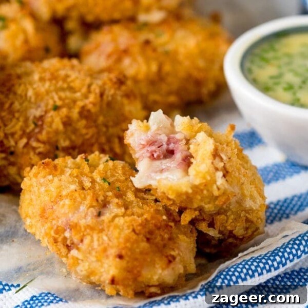 Chicken Chorizo Puff Pastry Rolls: Savory Baked Appetizer Recipe 8 Ham Hock and Cheddar Croquettes with honey mustard dip. A delicious make ahead party food or snack that's baked not fried!