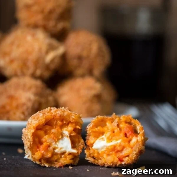Chicken Chorizo Puff Pastry Rolls: Savory Baked Appetizer Recipe 10 Creamy Tomato Risotto Balls, filled with creamy boursin cheese, coated in breadcrumbs and fried until golden and crisp.