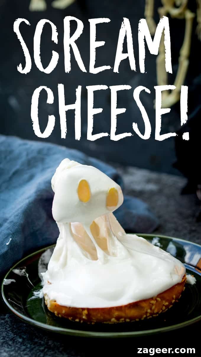 Halloween Scream: Dairy-Free Cheese Recipe for Spooky Snacks 2 Halloween 'Scream Cheese' - a fun take on the party food from Hotel Transylvania. It doesn't actually contain cheese, but the kids will get it straightaway!