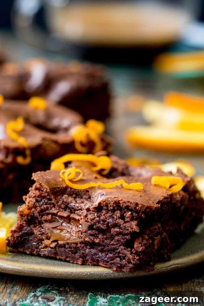 Chocolate Caramel Orange Brownies Recipe for Decadent Citrus Treat 4 Gooey in the middle with a hint of zesty orange, these Chocolate Caramel Orange Brownies really hit the spot! Gluten free too!