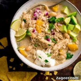 White chilli with lime and avocado