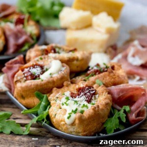 Herb Yorkshire Puddings with Grana Padano Béchamel & Prosciutto di San Daniele 10 No longer a side dish, make Yorkshire Puddings the main event with these herby Yorkshire puddings, filled with cheesy béchamel and sunblush tomatoes!