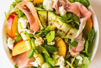 Prosciutto, Feta & Nectarine Salad with Grilled Zucchini