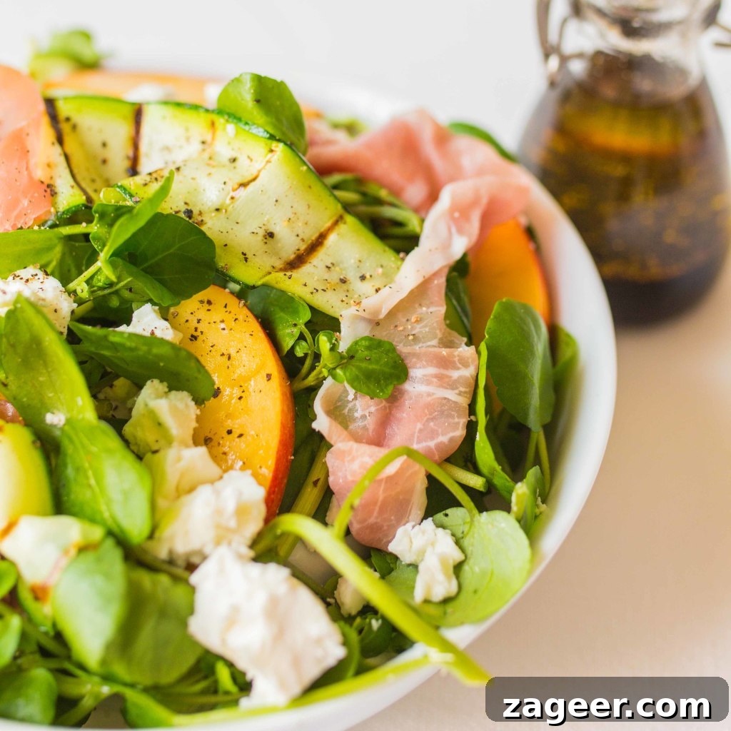 Prosciutto, Feta & Nectarine Salad with Grilled Zucchini 4 Prosciutto, feta and nectarine salad with griddled courgette - the perfect summer salad!