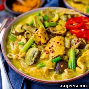 Turmeric Chicken Noodle Soup Recipe for Immunity Boost 5 This Chicken Noodle Soup with Turmeric is satisfying comfort food - filling enough for dinner!