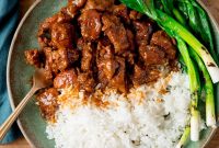 Sticky Caramel Pork with Garlic and Soy